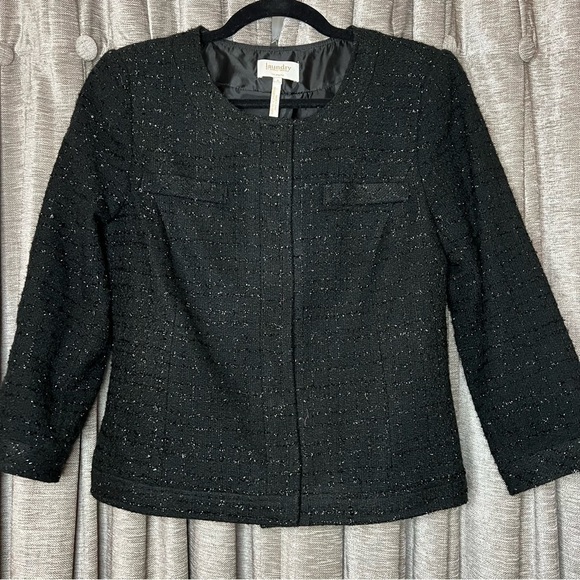 Laundry Shelli Segal Black Metallic Tweed Blazer - Picture 16 of 16